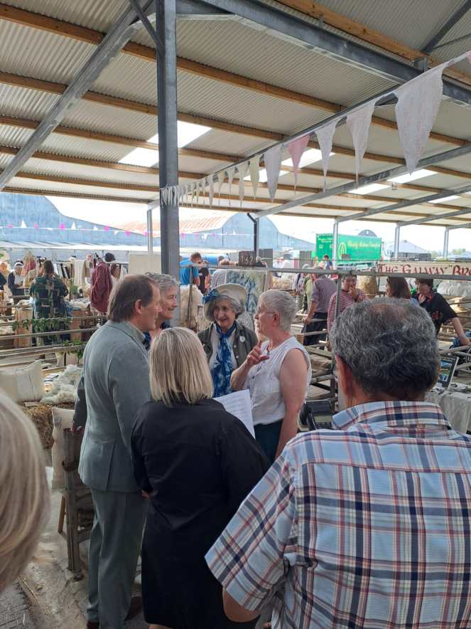 Galway Wool Meitheal 2026- explaining our Fashion Future project to Catherine Connolly, President of Ireland
